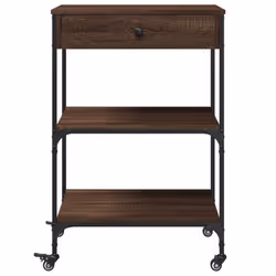 vidaXL Kitchen Trolley Rolling Cart Storage Cart Brown Oak Engineered Wood - Additional view 7