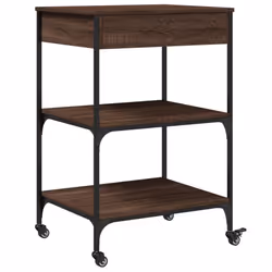 vidaXL Kitchen Trolley Rolling Cart Storage Cart Brown Oak Engineered Wood - Additional view 9