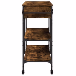 vidaXL Kitchen Trolley Rolling Cart Storage Cart Smoked Oak Engineered Wood - Additional view 8