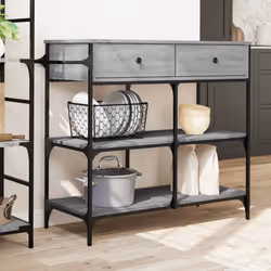 vidaXL Kitchen Trolley Rolling Cart Storage Cart Grey Sonoma Engineered Wood - Additional view 2