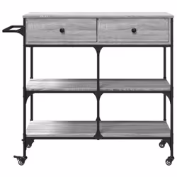 vidaXL Kitchen Trolley Rolling Cart Storage Cart Grey Sonoma Engineered Wood - Additional view 6
