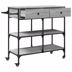 vidaXL Kitchen Trolley Rolling Cart Storage Cart Grey Sonoma Engineered Wood - Additional view 7