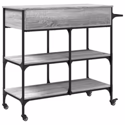 vidaXL Kitchen Trolley Rolling Cart Storage Cart Grey Sonoma Engineered Wood - Additional view 9