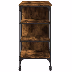 vidaXL Kitchen Trolley Rolling Cart Storage Cart Smoked Oak Engineered Wood - smoked oak - Additional view 7