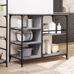 vidaXL Kitchen Trolley Rolling Cart Storage Cart Grey Sonoma Engineered Wood - Additional view 2