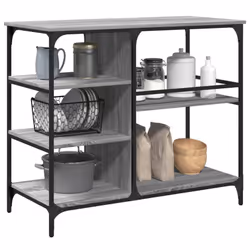 vidaXL Kitchen Trolley Rolling Cart Storage Cart Grey Sonoma Engineered Wood - Additional view 4