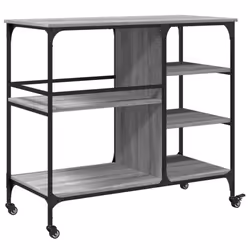 vidaXL Kitchen Trolley Rolling Cart Storage Cart Grey Sonoma Engineered Wood - Additional view 8
