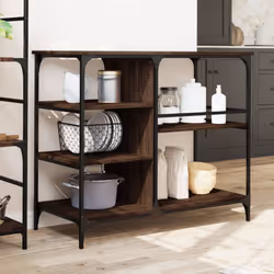 vidaXL Kitchen Trolley Rolling Cart Storage Cart Brown Oak Engineered Wood
