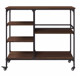 vidaXL Kitchen Trolley Rolling Cart Storage Cart Brown Oak Engineered Wood - Additional view 6