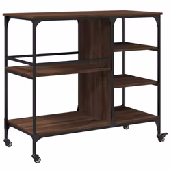 vidaXL Kitchen Trolley Rolling Cart Storage Cart Brown Oak Engineered Wood - Additional view 8