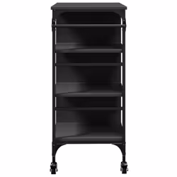 vidaXL Kitchen Trolley Rolling Cart Storage Cart Trolley Black Engineered Wood - Additional view 9