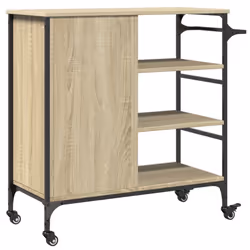 vidaXL Kitchen Trolley Rolling Cart Storage Cart Sonoma Oak Engineered Wood - Additional view 10