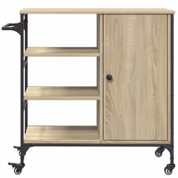 vidaXL Kitchen Trolley Rolling Cart Storage Cart Sonoma Oak Engineered Wood - Additional view 7