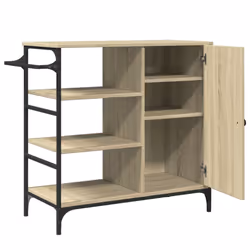 vidaXL Kitchen Trolley Rolling Cart Storage Cart Sonoma Oak Engineered Wood - Additional view 8