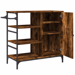 vidaXL Kitchen Trolley Rolling Cart Storage Cart Smoked Oak Engineered Wood - Additional view 8