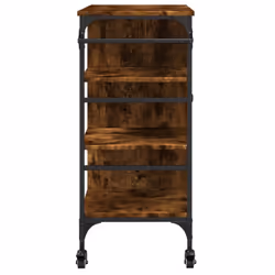 vidaXL Kitchen Trolley Rolling Cart Storage Cart Smoked Oak Engineered Wood - Additional view 9