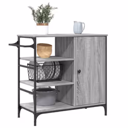 vidaXL Kitchen Trolley Rolling Cart Storage Cart Grey Sonoma Engineered Wood - Additional view 5