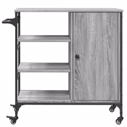 vidaXL Kitchen Trolley Rolling Cart Storage Cart Grey Sonoma Engineered Wood - Additional view 7
