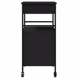 vidaXL Kitchen Trolley Rolling Cart Storage Cart Trolley Black Engineered Wood - Additional view 9