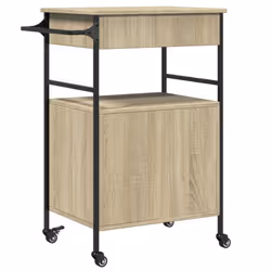 vidaXL Kitchen Trolley Rolling Cart Storage Cart Sonoma Oak Engineered Wood - Additional view 10