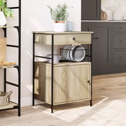 vidaXL Kitchen Trolley Rolling Cart Storage Cart Sonoma Oak Engineered Wood - Additional view 2