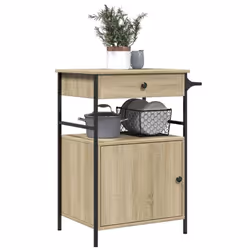 vidaXL Kitchen Trolley Rolling Cart Storage Cart Sonoma Oak Engineered Wood - Additional view 4