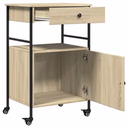 vidaXL Kitchen Trolley Rolling Cart Storage Cart Sonoma Oak Engineered Wood - Additional view 7