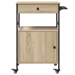 vidaXL Kitchen Trolley Rolling Cart Storage Cart Sonoma Oak Engineered Wood - Additional view 8