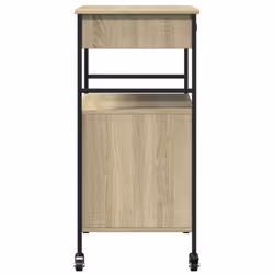 vidaXL Kitchen Trolley Rolling Cart Storage Cart Sonoma Oak Engineered Wood - Additional view 9