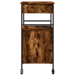 vidaXL Kitchen Trolley Rolling Cart Storage Cart Smoked Oak Engineered Wood - Additional view 9
