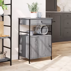 vidaXL Kitchen Trolley Rolling Cart Storage Cart Grey Sonoma Engineered Wood - Additional view 2