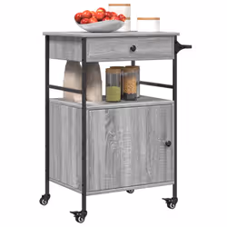 vidaXL Kitchen Trolley Rolling Cart Storage Cart Grey Sonoma Engineered Wood - Additional view 5