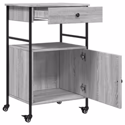 vidaXL Kitchen Trolley Rolling Cart Storage Cart Grey Sonoma Engineered Wood - Additional view 7