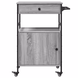 vidaXL Kitchen Trolley Rolling Cart Storage Cart Grey Sonoma Engineered Wood - Additional view 8
