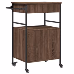 vidaXL Kitchen Trolley Rolling Cart Storage Cart Brown Oak Engineered Wood - Additional view 10