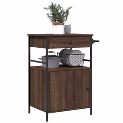 vidaXL Kitchen Trolley Rolling Cart Storage Cart Brown Oak Engineered Wood - Additional view 4