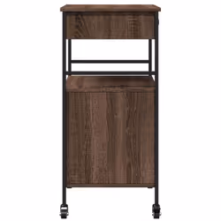 vidaXL Kitchen Trolley Rolling Cart Storage Cart Brown Oak Engineered Wood - Additional view 9