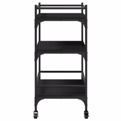 vidaXL Kitchen Trolley Rolling Cart Storage Cart Trolley Black Engineered Wood - Additional view 7