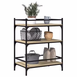 vidaXL Kitchen Trolley Rolling Cart Storage Cart Sonoma Oak Engineered Wood - Additional view 4