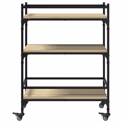 vidaXL Kitchen Trolley Rolling Cart Storage Cart Sonoma Oak Engineered Wood - Additional view 6