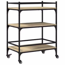 vidaXL Kitchen Trolley Rolling Cart Storage Cart Sonoma Oak Engineered Wood - Additional view 8