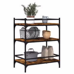 vidaXL Kitchen Trolley Rolling Cart Storage Cart Smoked Oak Engineered Wood - Additional view 4