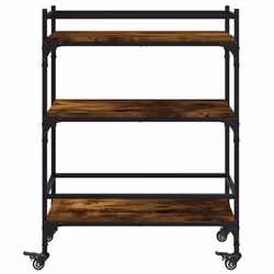 vidaXL Kitchen Trolley Rolling Cart Storage Cart Smoked Oak Engineered Wood - Additional view 6