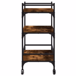 vidaXL Kitchen Trolley Rolling Cart Storage Cart Smoked Oak Engineered Wood - Additional view 7