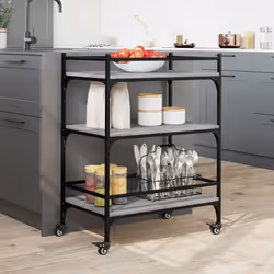 vidaXL Kitchen Trolley Rolling Cart Storage Cart Grey Sonoma Engineered Wood - Additional view 2