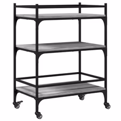 vidaXL Kitchen Trolley Rolling Cart Storage Cart Grey Sonoma Engineered Wood - Additional view 8