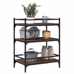vidaXL Kitchen Trolley Rolling Cart Storage Cart Brown Oak Engineered Wood - Additional view 4