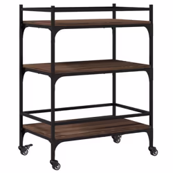 vidaXL Kitchen Trolley Rolling Cart Storage Cart Brown Oak Engineered Wood - Additional view 8