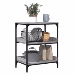 vidaXL Kitchen Trolley Rolling Cart Storage Cart Grey Sonoma Engineered Wood - Additional view 5