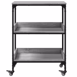 vidaXL Kitchen Trolley Rolling Cart Storage Cart Grey Sonoma Engineered Wood - Additional view 6